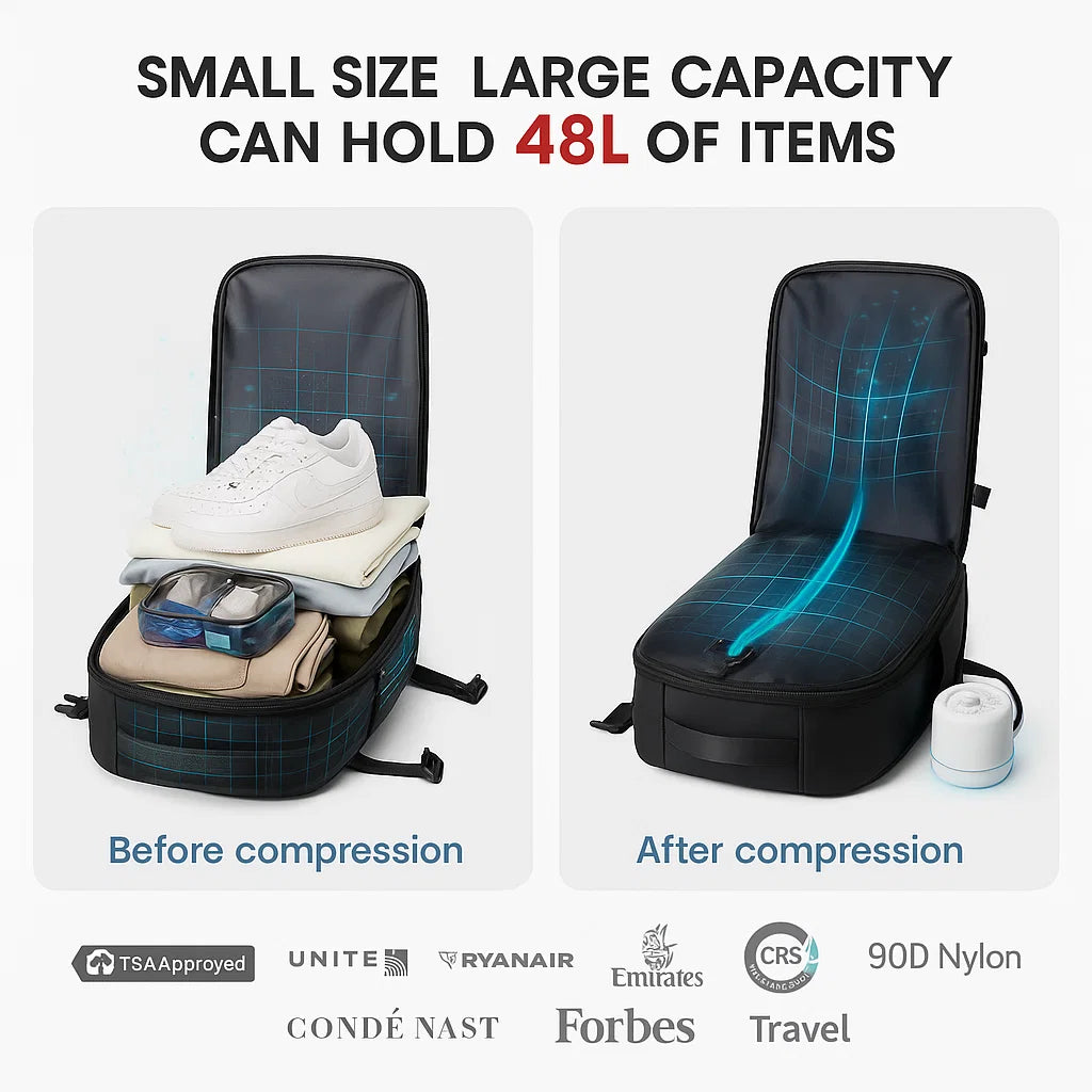 best backpack travel lumbar support Lumoro Vacuum Travel Backpack